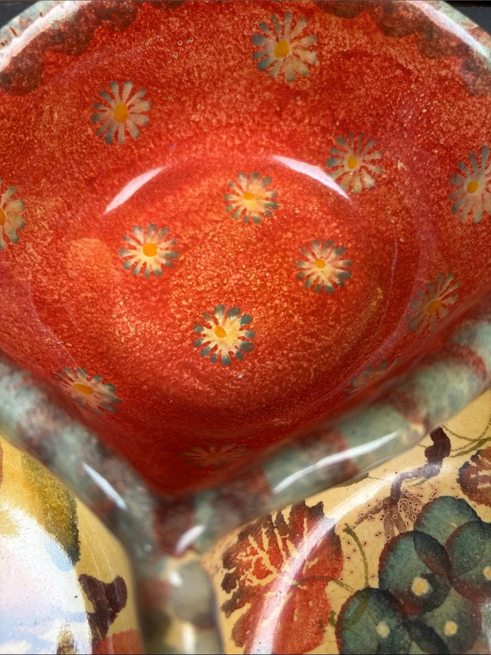 Italina Red Orange Yellow Three-Section  Serving Dish